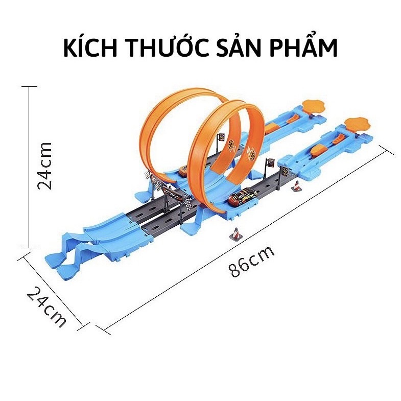 [SIÊU RẺ] Đường đua Đôi kỳ thú hotwheels siêu tốc độ 40 chi tiết