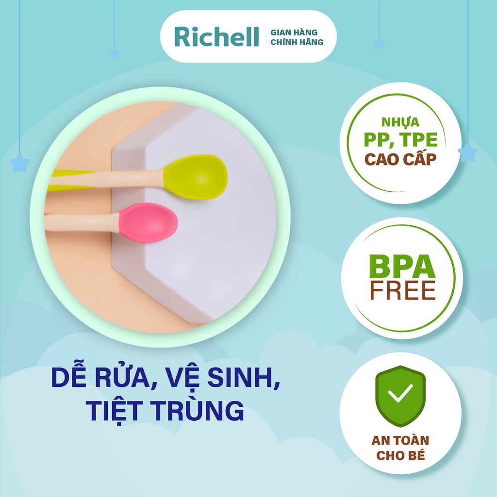 Bộ muỗng mềm TLI cho bé ăn dặm Richell Nhật Bản | Baby