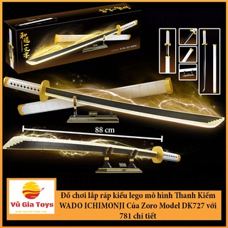 Đồ Chơi Lắp Ráp Mô Hình Thanh Kiếm Katana WADO ICHIMONJI của Zoro Model DK727 với 781 chi tiết