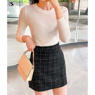 Chân váy dạ chữ A kẻ caro khóa sau Twentyfive 3458