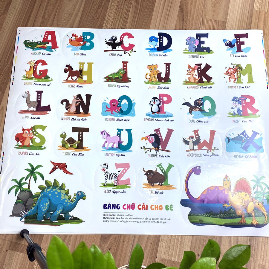 Decal dán tường bảng chữ cái cho Bé 3032