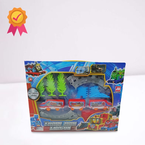 Đoàn Tàu Hỏa Đường Ray Xe Lửa Bộ Đồ Chơi Mô Hình TRAIN MAN LEAGUE Chạy Bằng Pin Dành Cho Trẻ Em