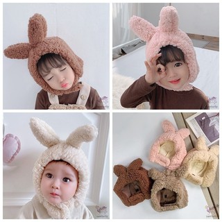 Nón mũ len lông cừu tai thỏ siêu cute cho bé trai bé gái