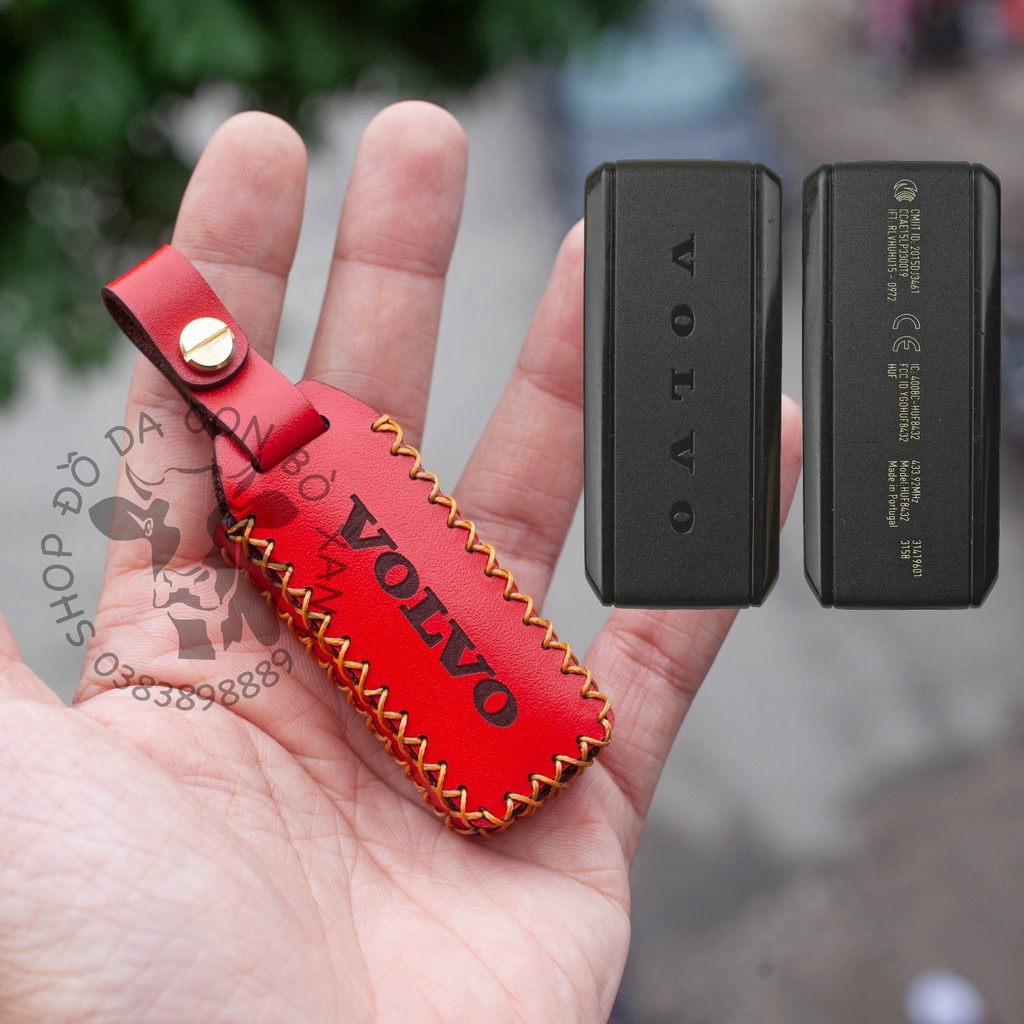 Bao Da Chìa Khóa Volvo Sport Key đi kèm XC90, XC60, XC40, V90, S90, S60 handmade da thật 003 (chìa phụ)