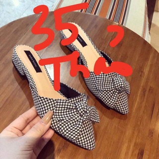 Dép sục nơ caro