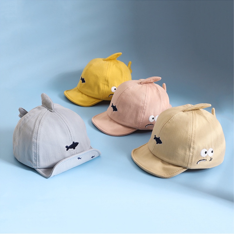 Mũ lưỡi trai hình cá mập vải cotton mềm thời trang xuân hè đáng yêu cho bé trai và bé gái