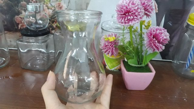 Lọ Thủy Tinh Miệng Loe 350ml Đựng Sinh Tố, Nước &amp; Nước Ép, Cắm Hoa, Cây Trang Trí