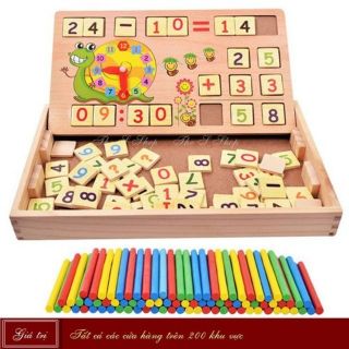 Bảng gỗ học toán có que tính