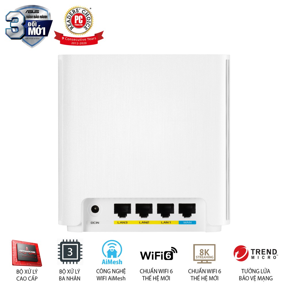 Hệ thống MESH WIFI 6 ASUS XD6  ZenWiFi AX5400 Hàng Chính Hãng