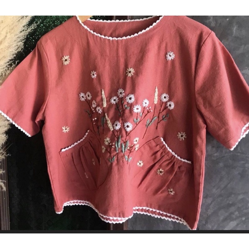 Áo linen thêu