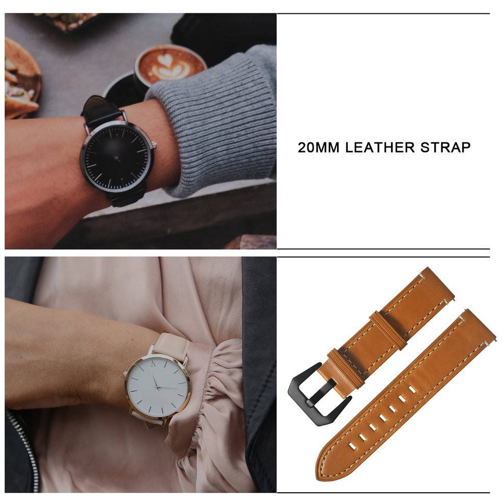 【HOT】Watch Stainless Steel Plating Buckle Retro Texture Handmade Leather Strap