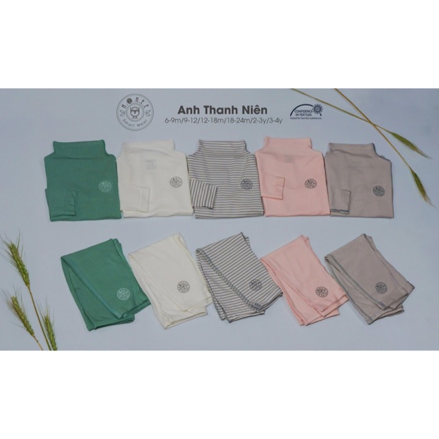 Bộ dài tay cổ 2cm Hrnee