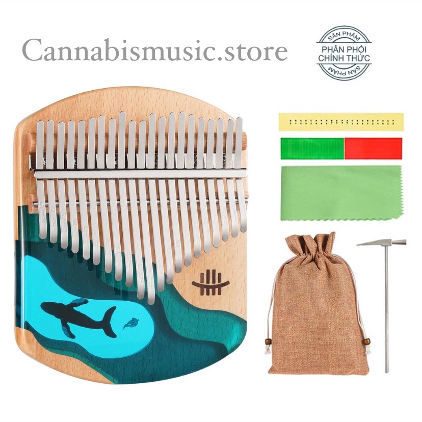 Đàn Kalimba Hluru Resin 21 Phím KW21 - Acrylic Keo đổ nhựa Thủy Tinh hữu cơ trong suốt
