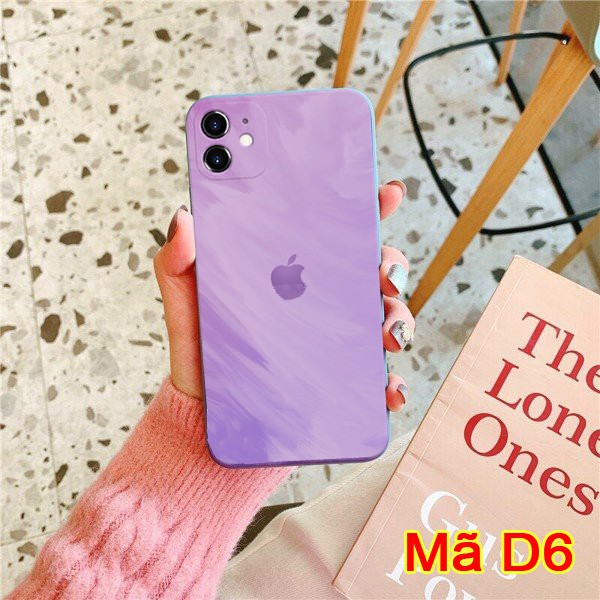 Ốp Điện Thoại iPhone Loang Màu Nước Viền Vuông cho ip 6/6plus/6s/6splus/7/7plus/8/8plus/x/xs/11/12/pro/max/plus/promax