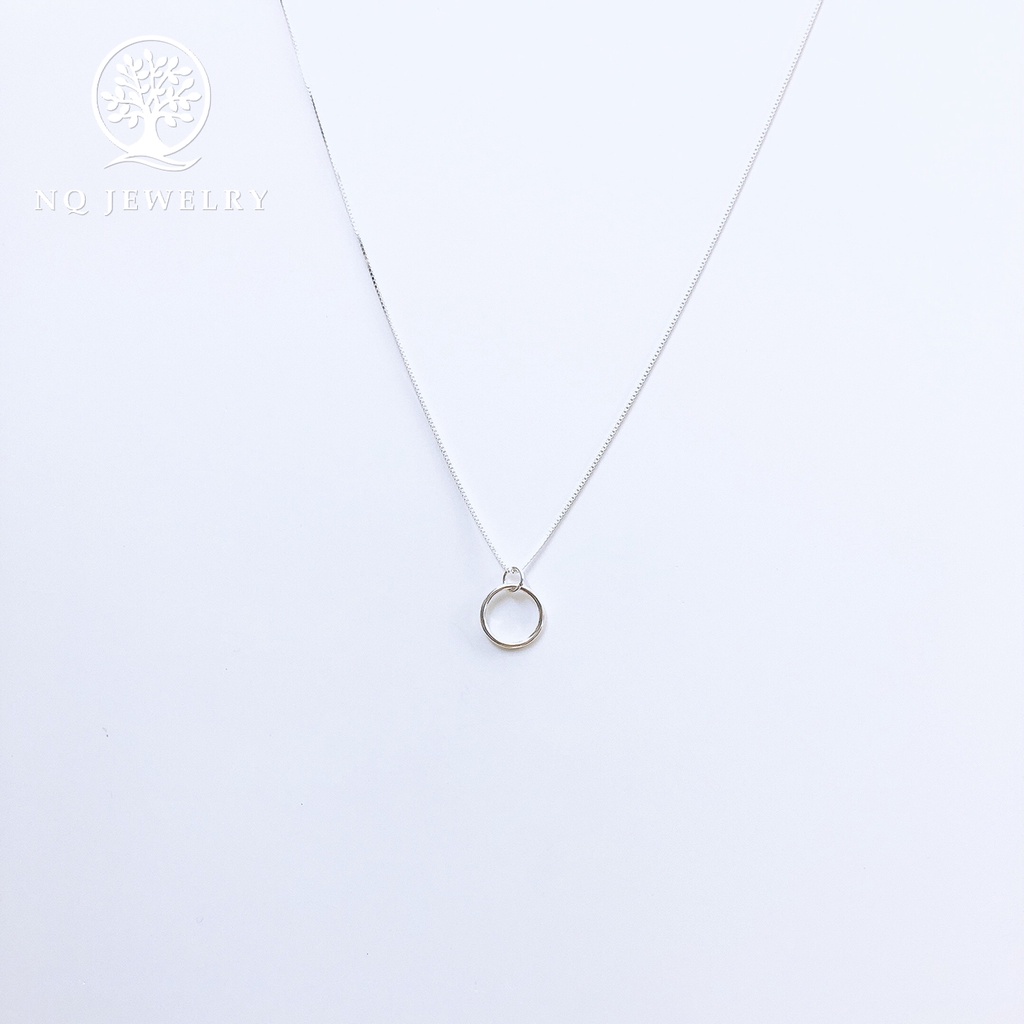 Dây chuyền bạc mặt hình tròn - NQ Jewelry
