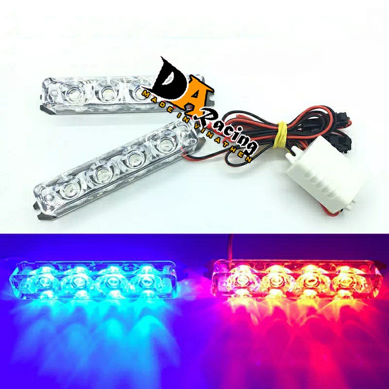den chop nhay xe may chớp police xanh và đỏ HV 1 ( giá 1 bộ )