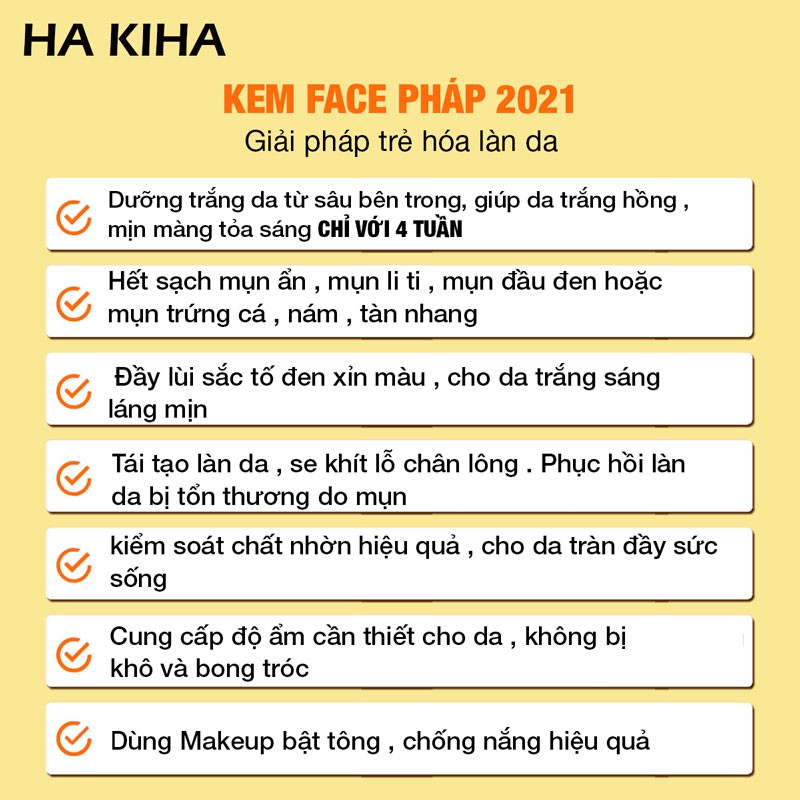 Kem Face Pháp A Cosmetics dưỡng trắng da mặt cấp ẩm tăng sinh collagen x3 hỗ trợ trị mụn phục hồi tái tạo da HAKIHA | BigBuy360 - bigbuy360.vn