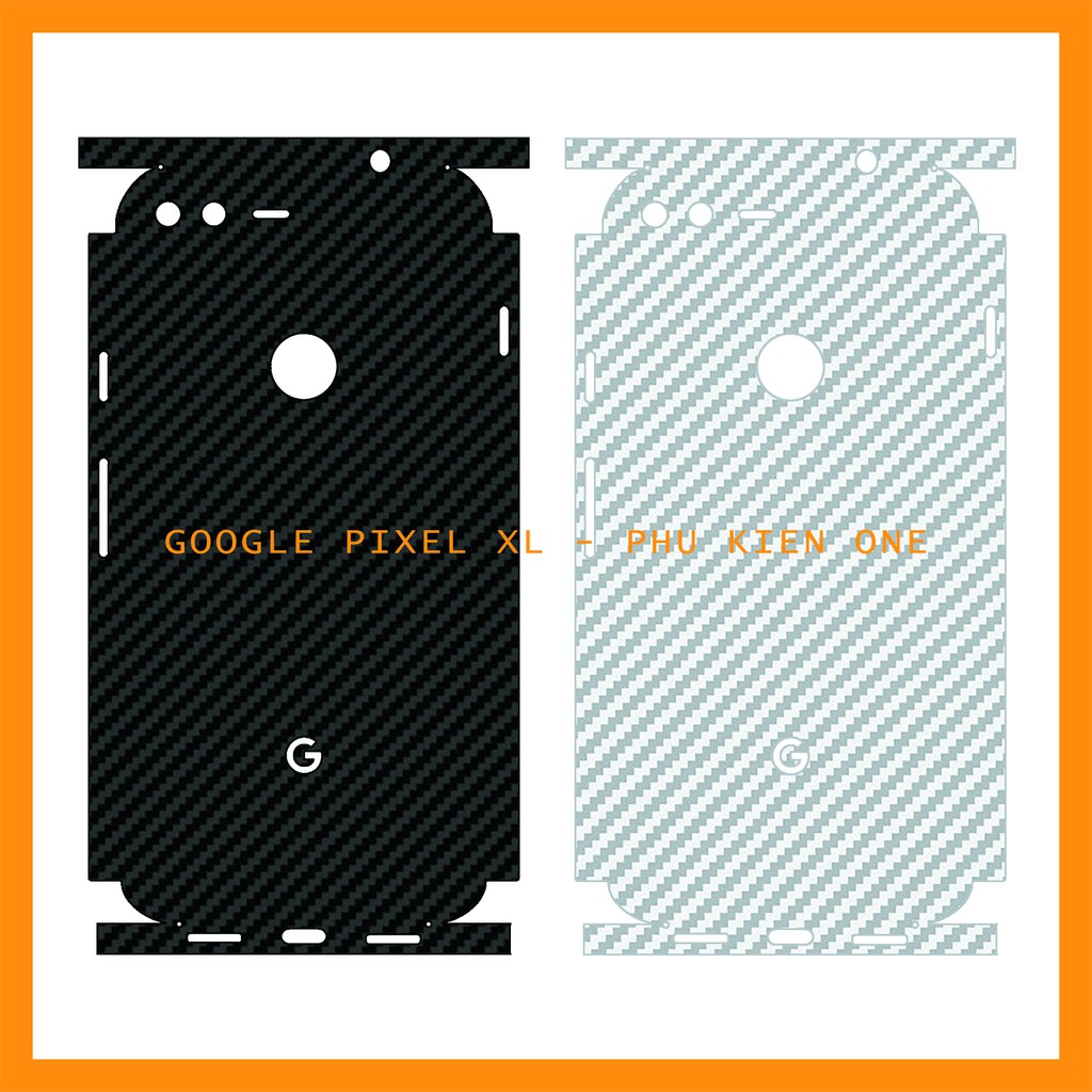Decal dán lưng GOOGLE PIXEL XL/ PIXEL 2XL vân carbon 3D full viền