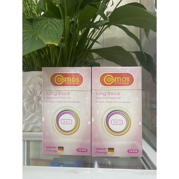 Bao cao su Cosmos 3 in 1 - siêu mỏng, có gân gai, ôm sát gel bôi trơn, hương thơm quyến rũ