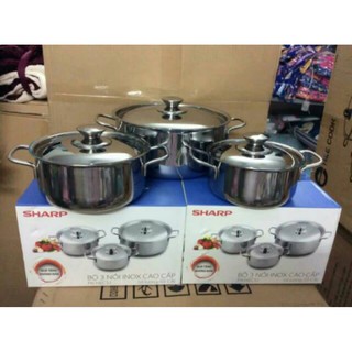 Bộ 3 nồi inox- quà tặng từ sharp