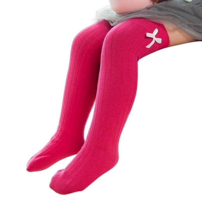 Tất chân dài đính nơ xinh xắn cho bé gái