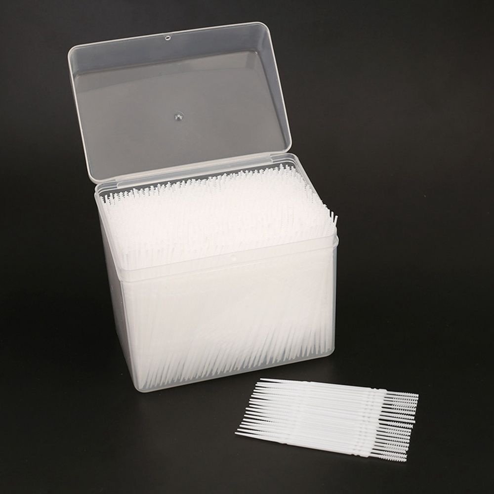 Hộp 11000 tăm chỉ nha khoa hai đầu bằng nhựa pp cấp thực phẩm 6.5cm
