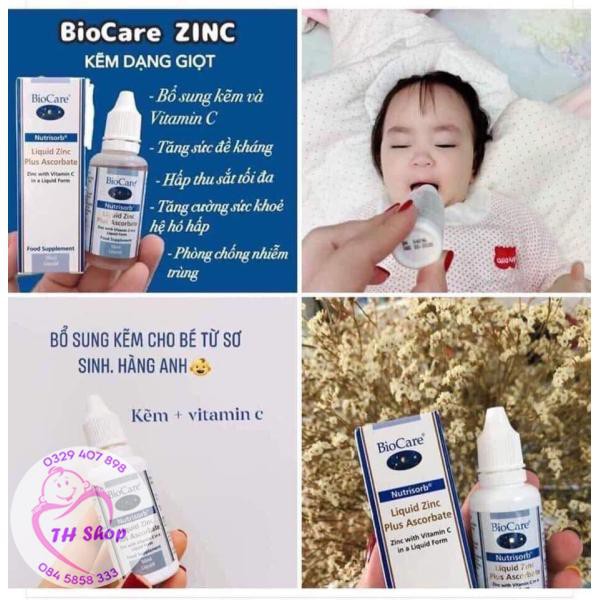 Kẽm Biocare Zinc Cho Trẻ Từ Sơ Sinh 30ml Uk