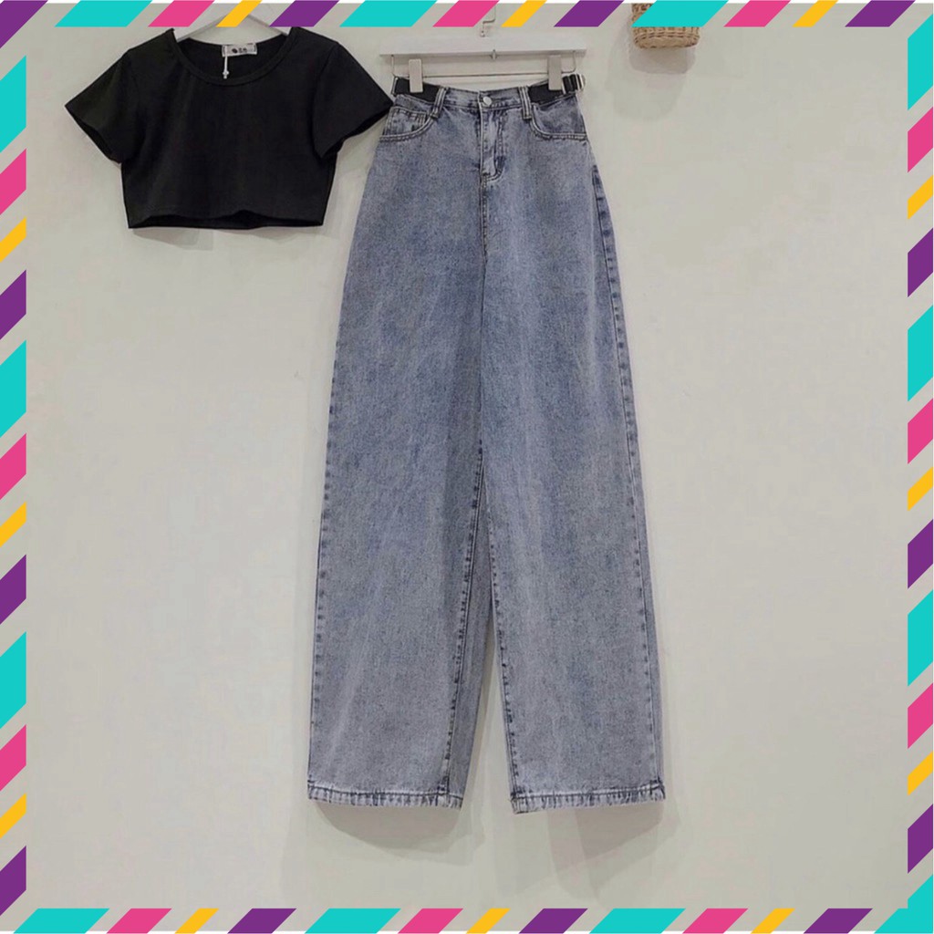 Quần Jean Ống Rộng GÀI EO Ulzzang Unisex 1hitshop