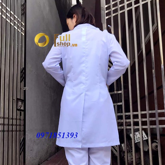 Áo blouse trắng - áo khoác blu bác sĩ, dược sĩ nam nữ dài tay chất Lon Nhật mát