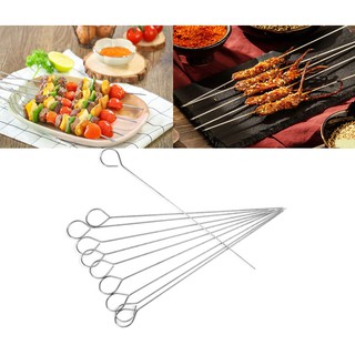 Combo 10 xiên nướng thịt bằng inox không gỉ sáng bóng chất lượng cao dài 39cm