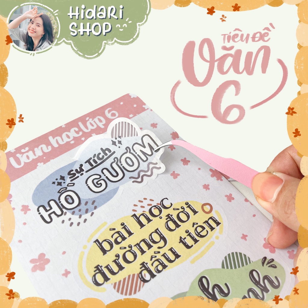 Sticker Tựa Bài Văn Học  / Tiêu đề Văn 6 by Enbinguye- Sticker Ham Học - Hidari