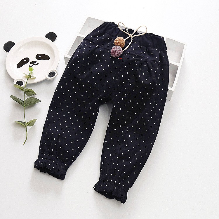 Quần bo chun bèo họa tiết dễ thương bé gái size 10-17kg