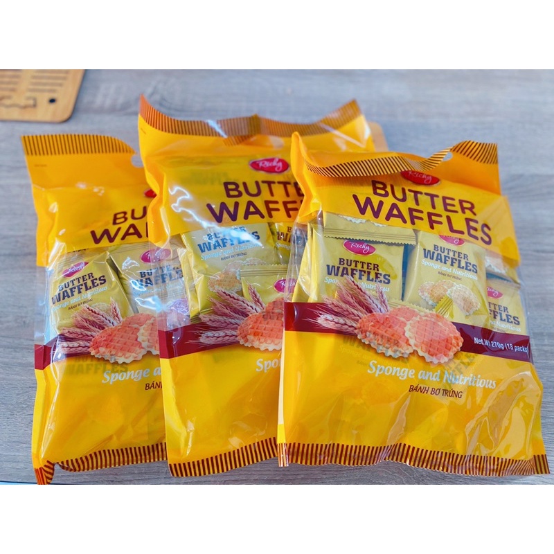 BÁNH BƠ TRỨNG BUTTER WAFFLES 270g 18 GÓI THƠM XỐP