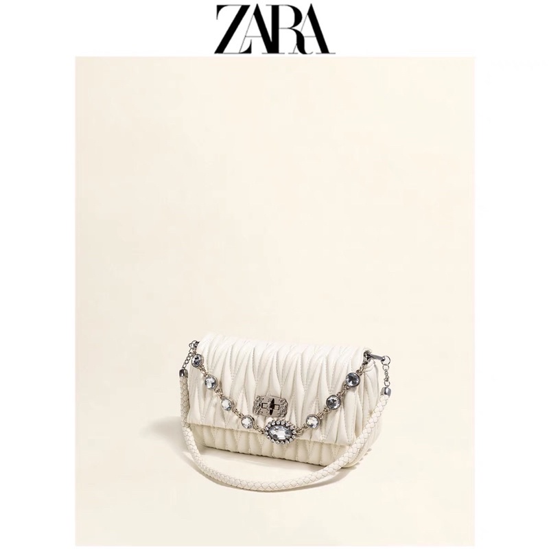 Túi xuất dư Zara đính đá ở quai