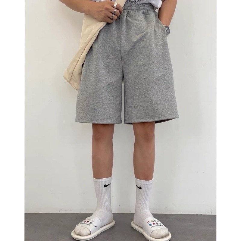 Quần short thun nam nữ,thiết kế trơn 4 màu