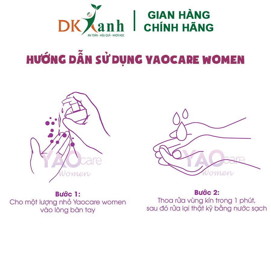 Dung dịch vệ sinh thảo dược Yaocare Women - Dk Pharma - 100ml