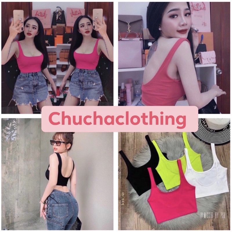 Free Ship-Áo 2 dây Nữ croptop Hở Lưng chất thun borip đẹp (Video shop quay)