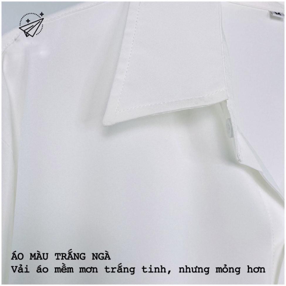 Áo sơ mi nam nữ dài tay Unisex Basic TRƠN Form rộng màu trắng và đen Chất cotton lụa mịn mát Bigsize,Áo sơ mi unisex SM1 | BigBuy360 - bigbuy360.vn