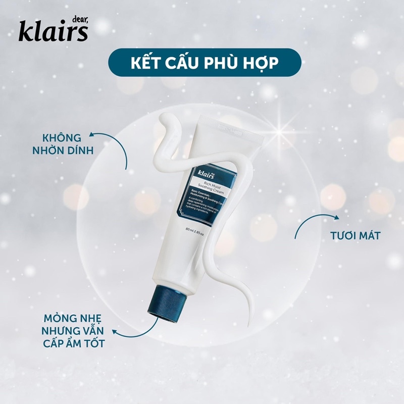 COMBO Tinh Chất + Kem Dưỡng Cấp Ẩm Klairs Rich Moist Soothing