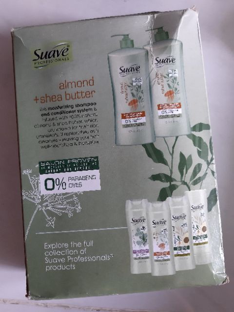 DẦU GỘI/ XÃ TINH CHẤT BƠ HẠNH NHÂN- Suave Professionals Almond  Shea Butter Shampoo  337ml/ 443ml/828ML TỪ MỸ. mẫu mới