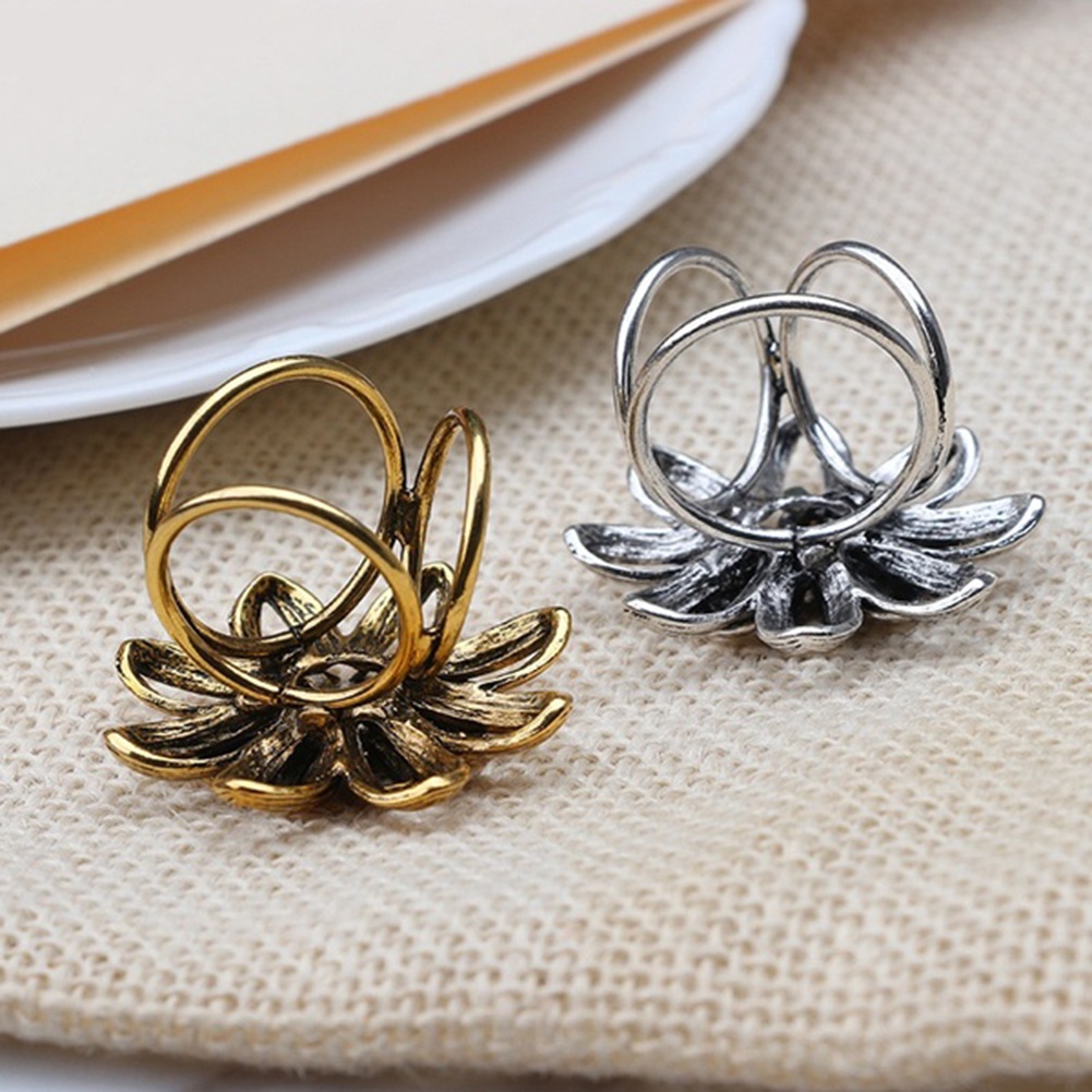 Ghim Cài Khăn Choàng 3 Vòng Hình Hoa Cổ Điển Cho Nữ