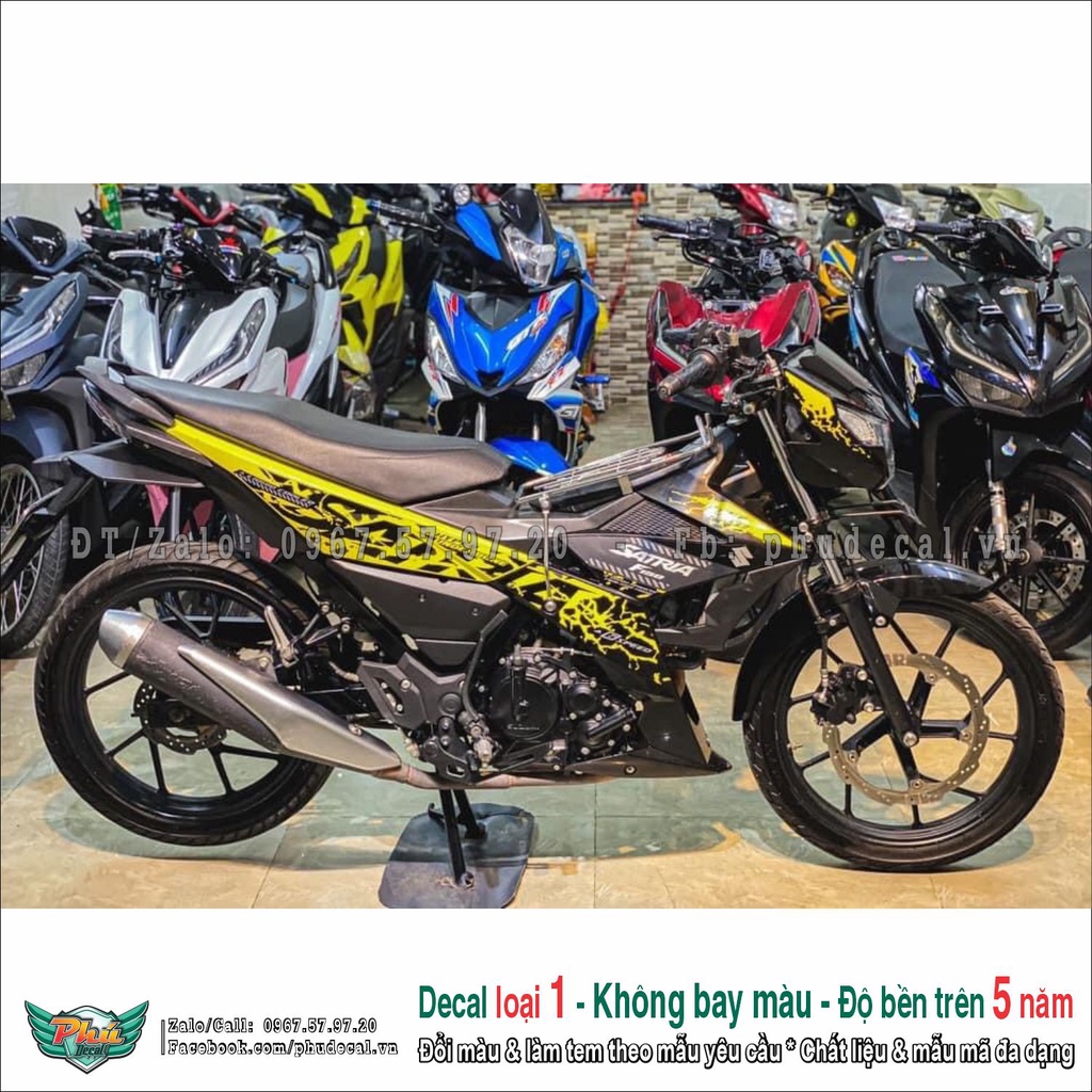 Tem rời Satria vàng đen xám (2)