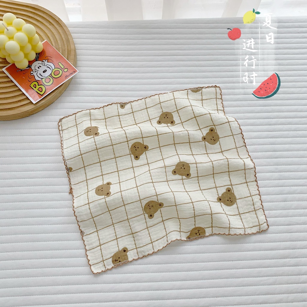 Khăn sữa Bunny vải xô Muslin cao cấp họa tiết xinh xắn cho bé