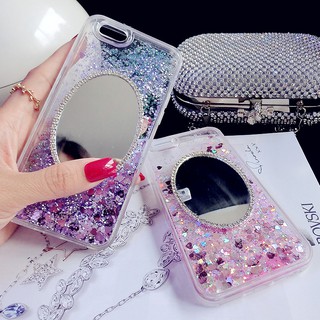 Ốp điện thoại kim tuyến có gương dành cho OPPO A7/F9/A3S/F7/F5/R17/R17 Pro/R15/R15 Pro/F1S