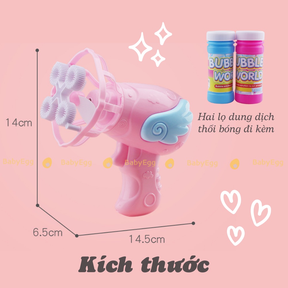 Súng phun bắn bong bóng xà phòng bóng to tự động Đồ chơi cho trẻ em bé trai bé gái 2 3 4 5 6 7 8 9 tuổi Babyegg