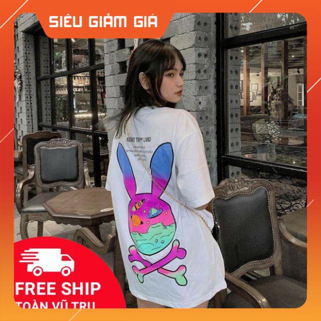 [Hình thật] áo thun tay lỡ THỎ xương Unisex
