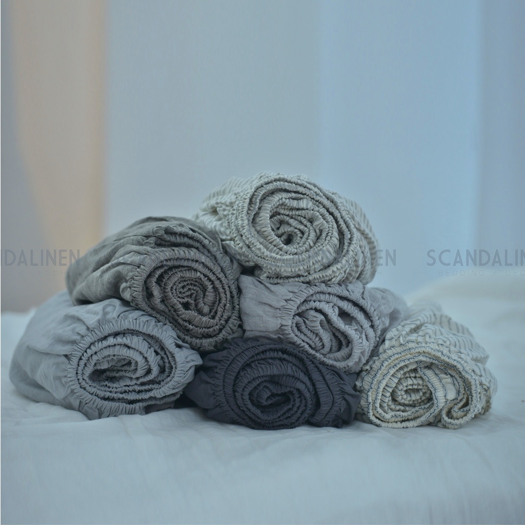 Ga chun Linen Pháp kháng khuẩn - Bộ màu xám