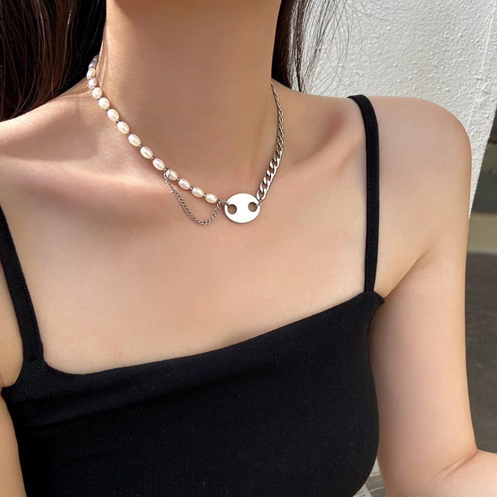 AROMA Vòng cổ Thép Titan Mặt Hình Mũi Heo Thời Trang Hàn Quốc