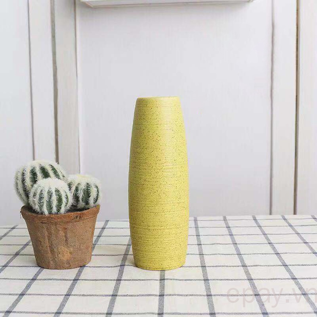 Lọ hoa bằng gốm sứ trắng màu xanh lá/vàng/cam trang trí nhà cửa
