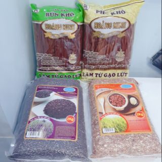 COMBO 2KG GẠO LỨT ĐỎ 2KG GẠO LỨT CẨM 0.5KG PHỞ VÀ 0.5KG BÚN GẠO LỨT